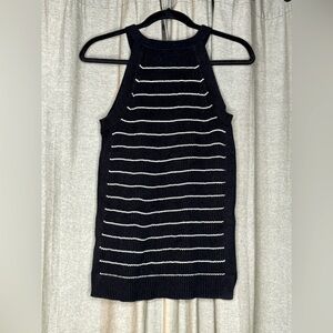 Black w/ White Stripes Knit Tank from Old Navy, Size Medium